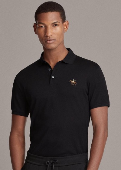 Men's Ralph Lauren Custom Fit Piqué Polo Shirts | 253890VOQ